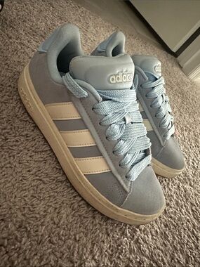 Adidas blue sneakers size 6 women